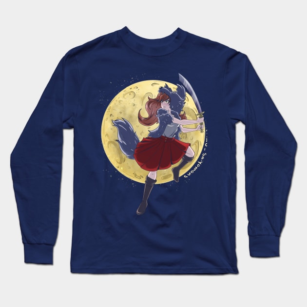 Night Warrior Long Sleeve T-Shirt by CloudyNight_Creature